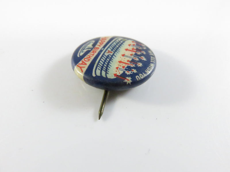 Vintage “We All Wish You Happy Birthday” Pinback and Lapel Pin — Standard Publishing Co.