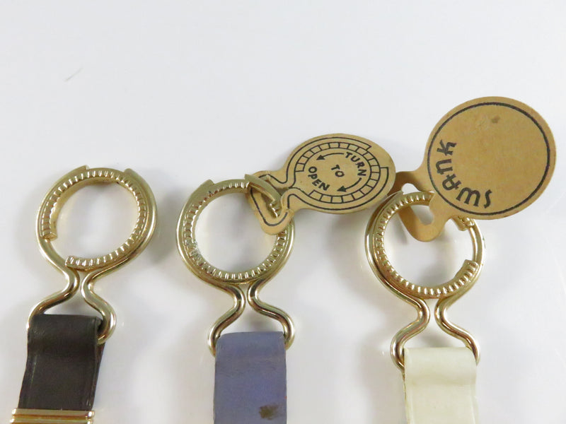 Vintage Swank Zodiac Keychain Set – Libra Aquarius Pisces – Enamel & Gold-Tone Fobs