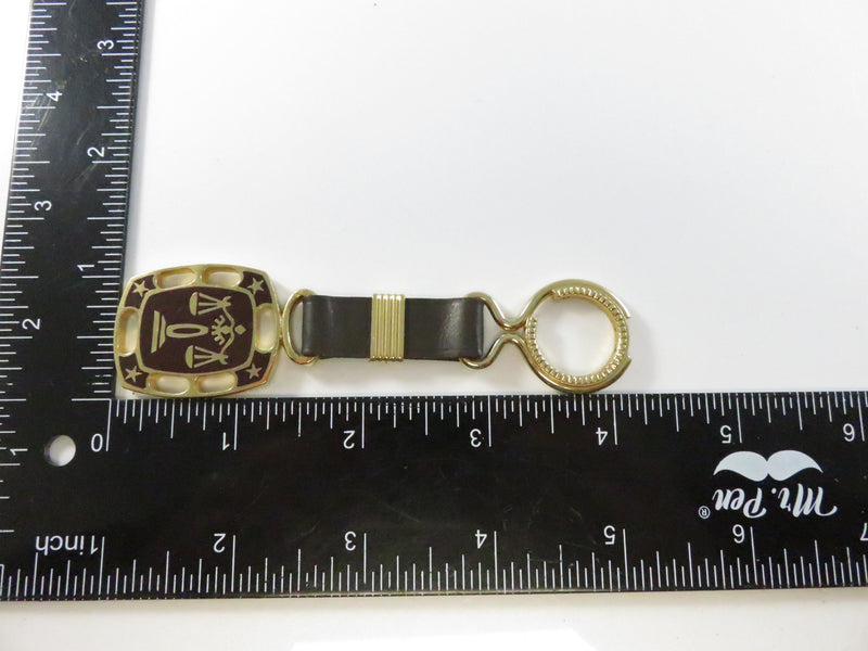 Vintage Swank Zodiac Keychain Set – Libra Aquarius Pisces – Enamel & Gold-Tone Fobs