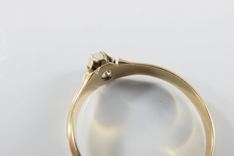 Antique Victorian Moonstone Solitaire Engagement Ring 10K Gold Size 7 1/2