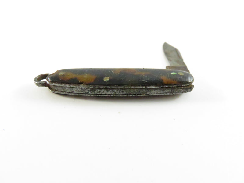 Antique Miniature Fob Pen Knife with Celluloid Grips and Single Blade