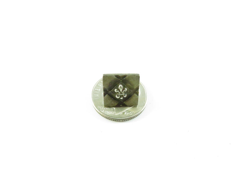 Vintage Swank Pinback and Lapel Pin – Fleur-de-Lis Tie Tack Sterling Front