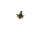 Vintage Masonic Freemason Screw Back Pin Gold Tone Blue Enamel Lapel Collar — Gold, Enamel — front view