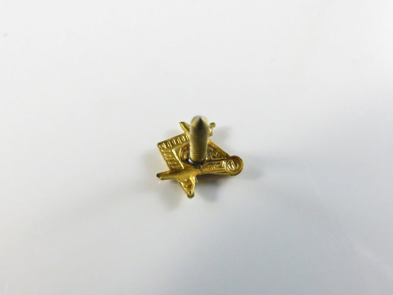 Vintage Masonic Freemason Screw Back Pin Gold Tone Blue Enamel Lapel Collar