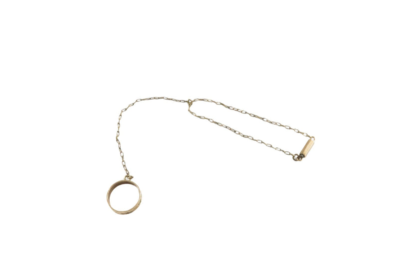 Victorian Child Hand Chain Bracelet with 10K Gold Engraved Ring c1898 and Gold-Filled Bracelet — Clearance Items • 10K, Gold