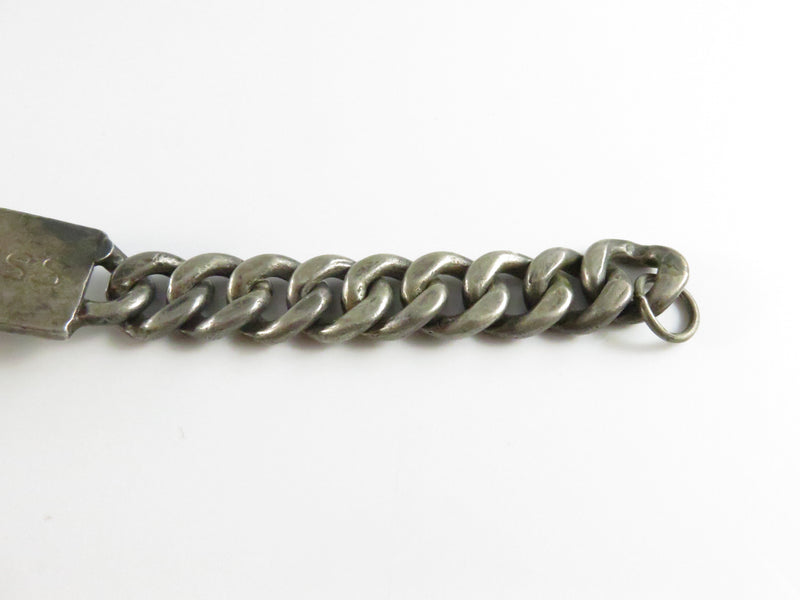 Vintage Pre-Eagle Mexico Sterling Silver Vanity ID Bracelet Bill Magness 1.96 oz