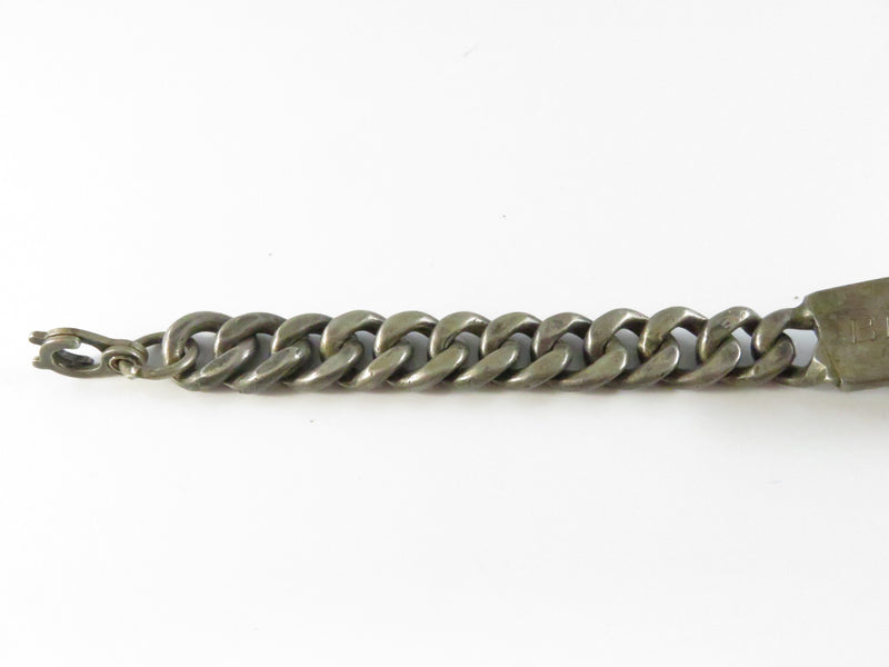 Vintage Pre-Eagle Mexico Sterling Silver Vanity ID Bracelet Bill Magness 1.96 oz