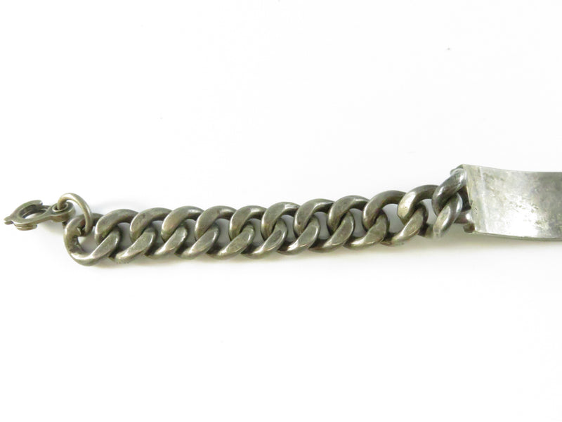 Vintage Pre-Eagle Mexico Sterling Silver Vanity ID Bracelet Bill Magness 1.96 oz