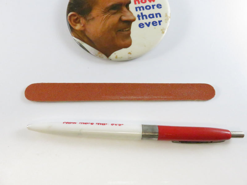 1972 Nixon Now More Than Ever Campaign Lot Button Pen Nail File Republican Promo