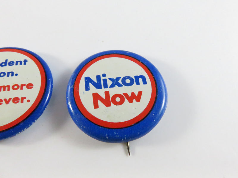 1972 Nixon Agnew Campaign Pinback and Lapel Pin Lot Set of 3 Now More Than Ever