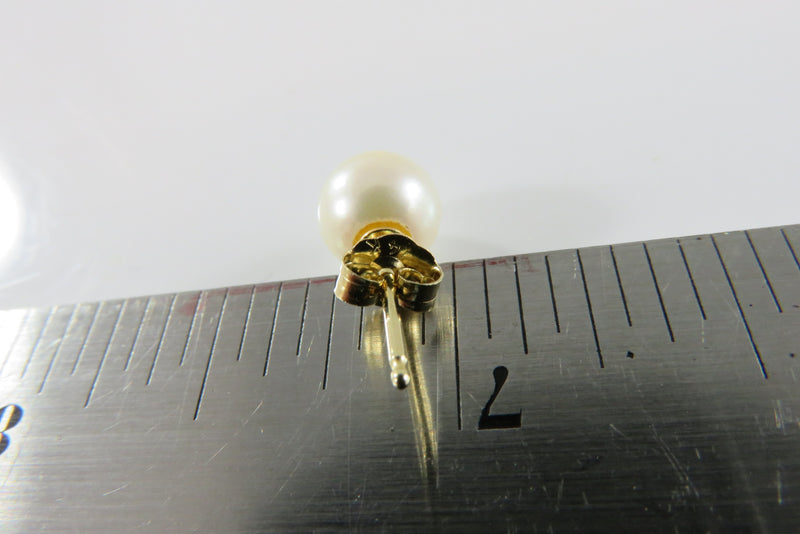 14K Yellow Gold 7mm Cultured Pearl Stud Earrings