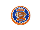 Go Illini “K-104 Orange Crush” Vintage Pinback Button — front view