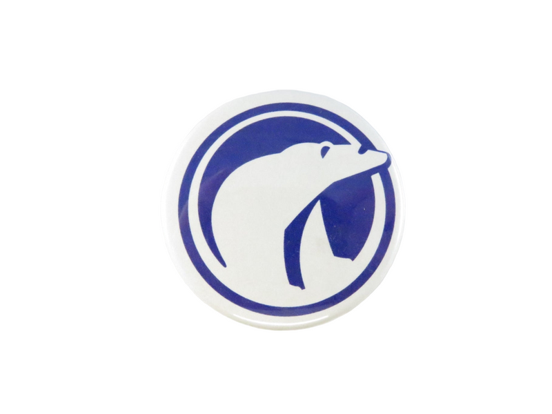 Polar Bear Logo Vintage Pinback Button — front view