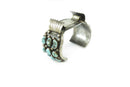 Sterling 18 Turquoise Watch Cuff Unsigned Heavy 135.5 Grams