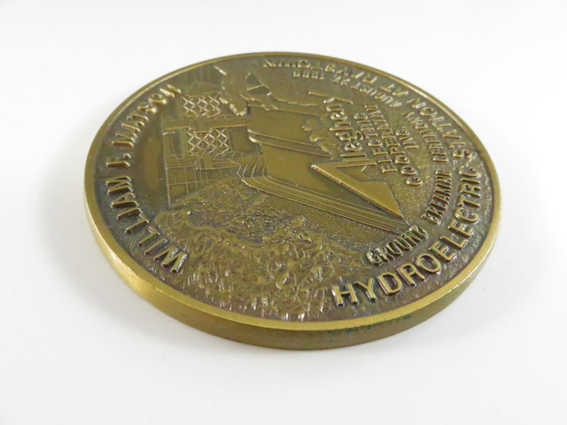 Vintage 1986 Allegany Electric Cooperative hydroelectric station groundbreaking medal 3"