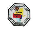 Vintage GWRRA Region B embroidered motorcycle club patch Northeast states map 3 1/2" — Gold — front view