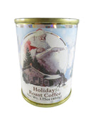 Vintage Harmony Bay Holiday Roast coffee tin Norman Rockwell Santa illustration unopened — front view