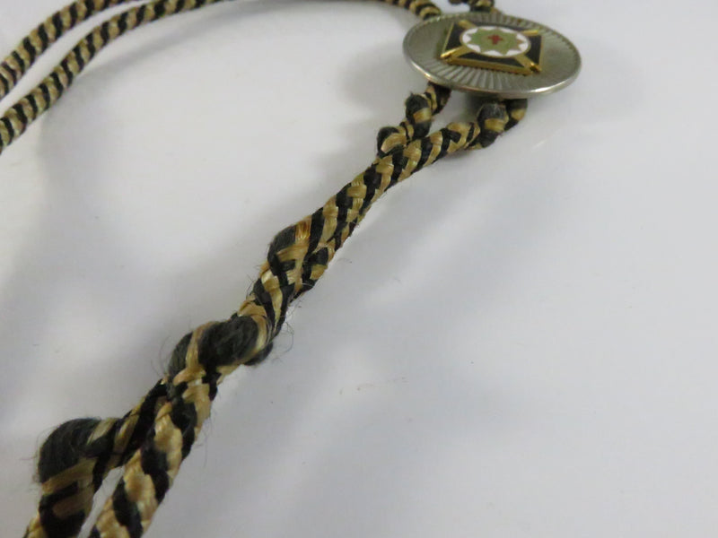 Vintage Knights Templar Cross Bolo Tie with Enamel and Metal Tips
