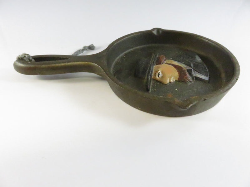 Vintage Painted Pilgrim Cast Iron Mini Skillet Ashtray – USA Made
