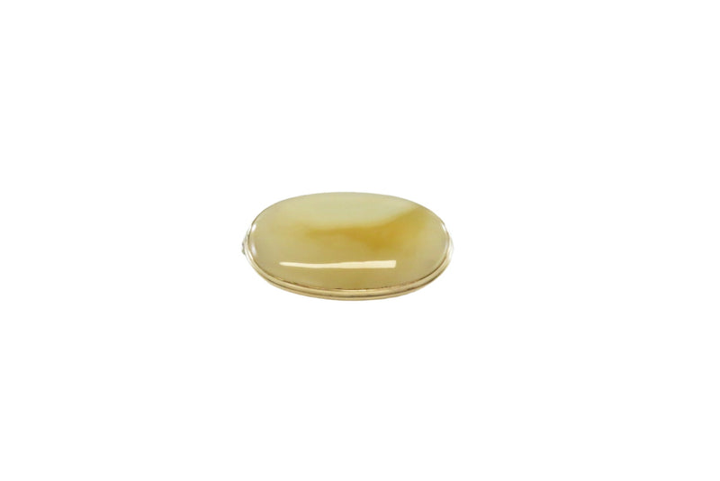 Vintage Oval Opalescent Yellow Agate Brooch C Clasp Gold Filled Frame