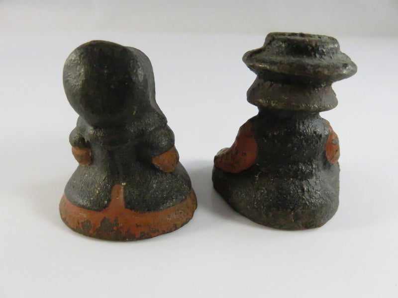 Vintage Cast Iron Amish Children Figurines – Pair, Hand-Painted, Mid-20th C.