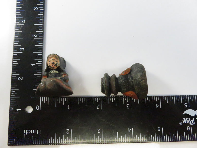 Vintage Cast Iron Amish Children Figurines – Pair, Hand-Painted, Mid-20th C.