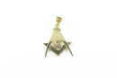 10K Yellow Gold Freemason Masonic Square and Compass Pendant 417 — Jewelry & Watches:Fine Jewelry:Fine Necklaces & Pendants:P