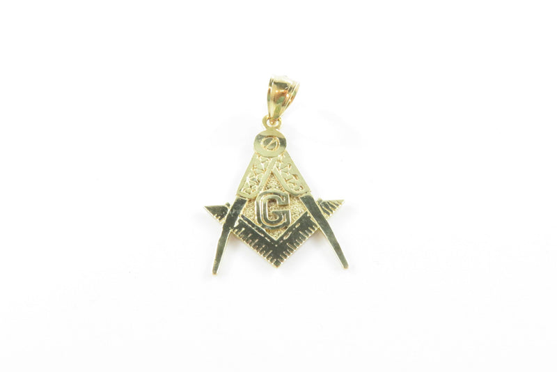 10K Yellow Gold Freemason Masonic Square and Compass Pendant 417 — Jewelry & Watches:Fine Jewelry:Fine Necklaces & Pendants:P