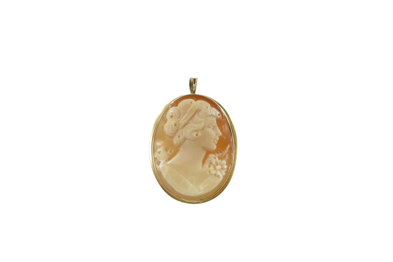 Michael Anthony 14K Gold Carved Shell Cameo Portrait Pendant Brooch — Jewelry & Watches:Vintage & Antique Jewelry:Fine:Retro,