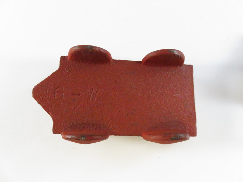 Vintage Cast Iron Amish Children in Red Wagon – Miniature Folk Art Figural Set