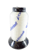 Kreinik Pearl White 1000 Meter Spool Fine Twist Braided Metallic Thread ZT0030 — Pearl — front view