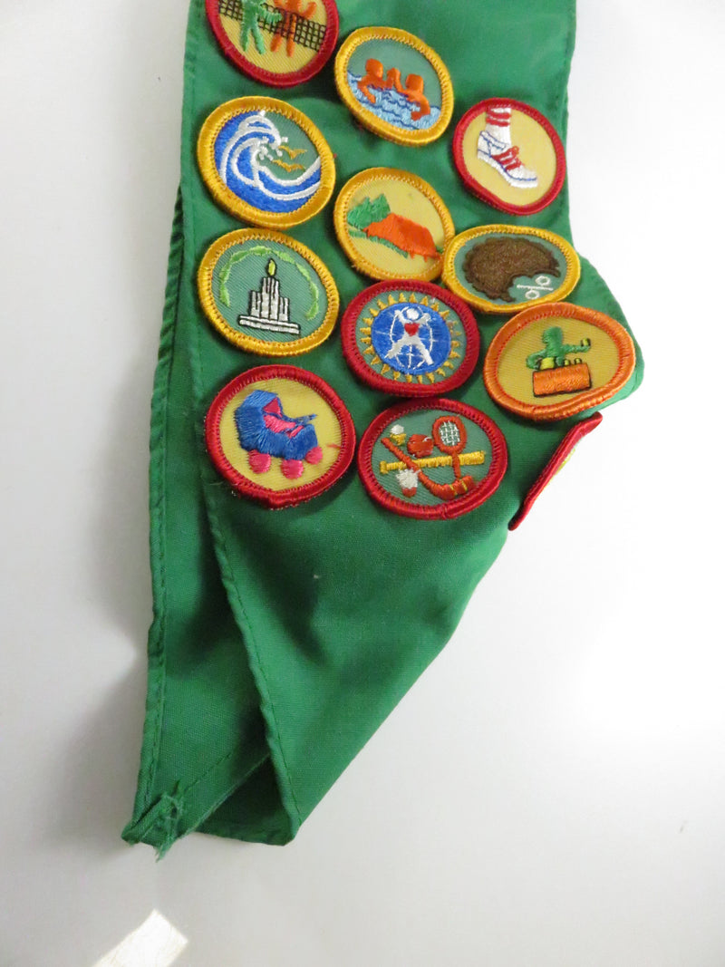 1980s Girl Scouts sash Penn Laurel Troop 803 with Junior Aide, Bridge to Juniors, Brownie wings