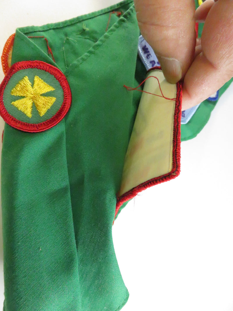 1980s Girl Scouts sash Penn Laurel Troop 803 with Junior Aide, Bridge to Juniors, Brownie wings