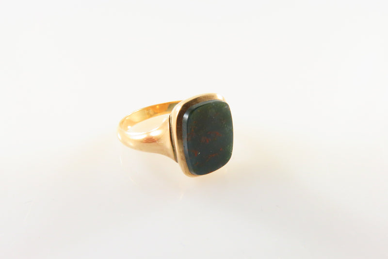 Victorian 10K Bloodstone & Rose Gold Ring Size 4 Women