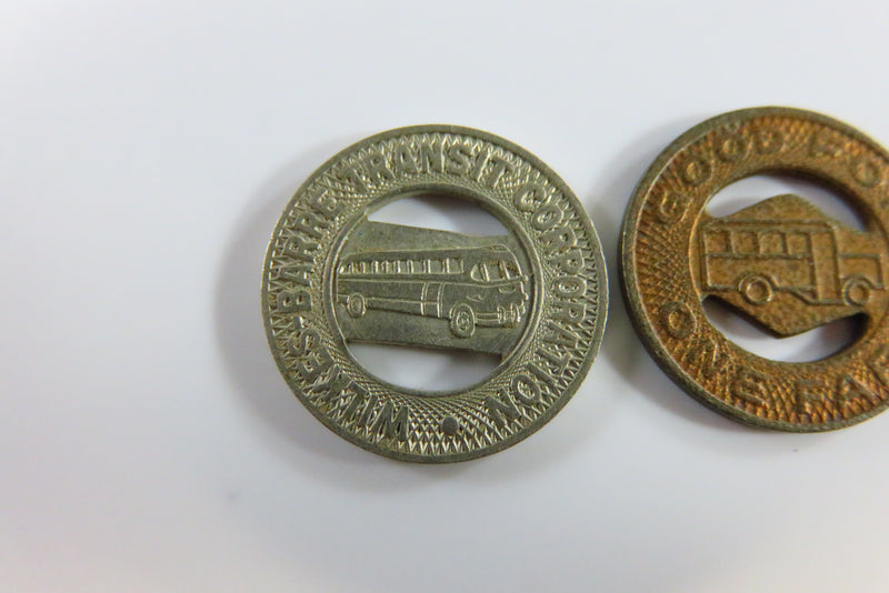 Tampa Transit Line's Elkhart Motor Coach Corp Wilkes-Barre Transit Tokens