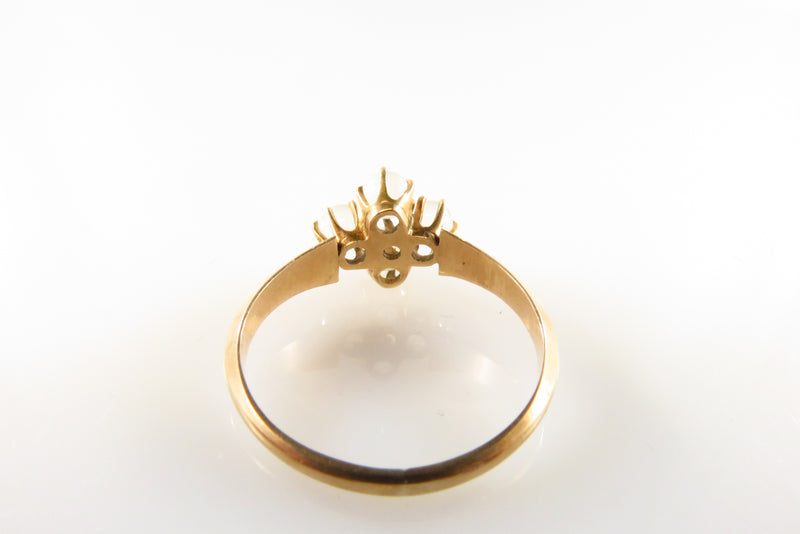 Antique Victorian 4 Moonstone Orb Wedding Ring 10K Gold Size 6 3/4