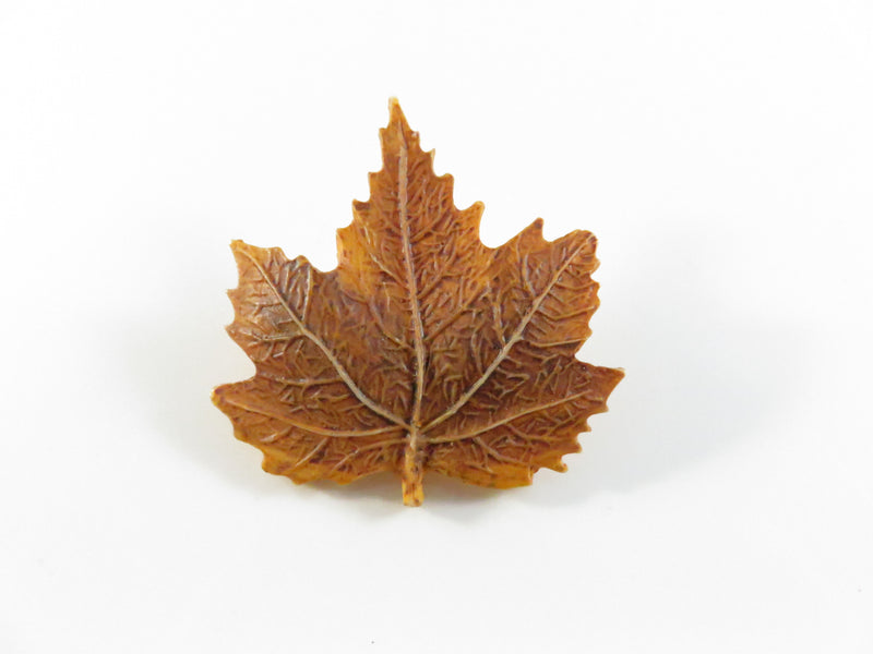 Resin Maple Leaf Pinback and Lapel Pin Autumn Fall Jewelry