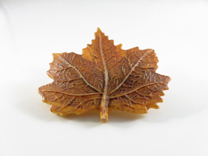 Resin Maple Leaf Pinback and Lapel Pin Autumn Fall Jewelry