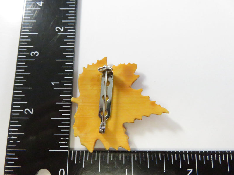 Resin Maple Leaf Pinback and Lapel Pin Autumn Fall Jewelry