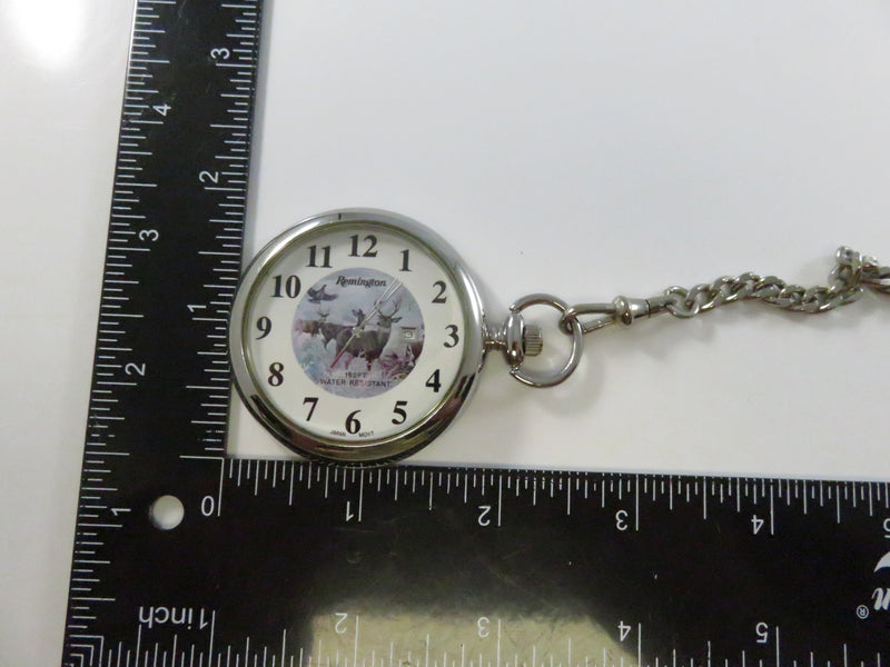 Remington Hunting Themed Pocket Watch with Chain