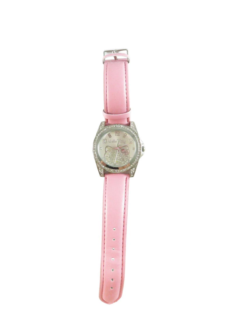 Hello Kitty Sanrio SIL-3419 Rhinestone Bezel Quartz Watch with Case