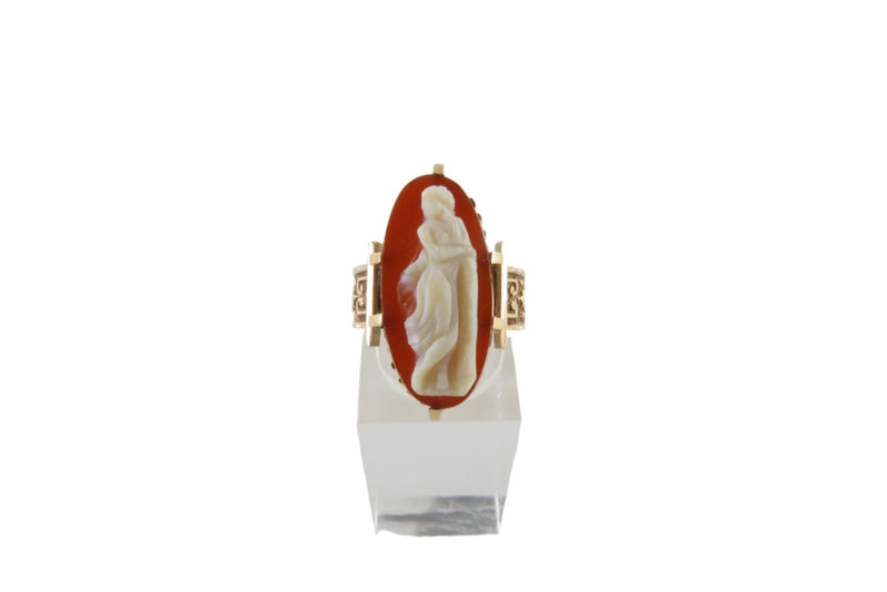 c1870 Victorian Carved Goddess Hardstone Cameo Ring in 10K Gold Size 6 1/2 — Jewelry & Watches:Vintage & Antique Jewelry:Fine