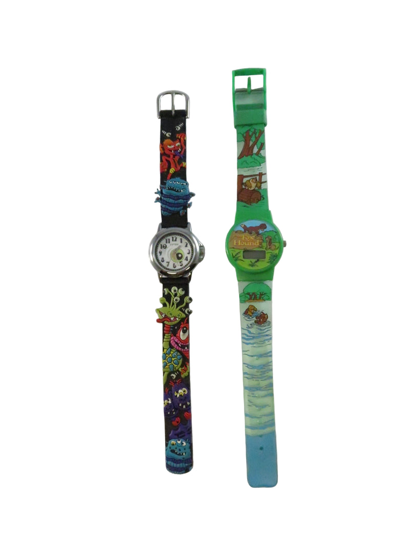 Timex TMX Monster Analog Watch + Disney The Fox and the Hound Digital Watch Lot