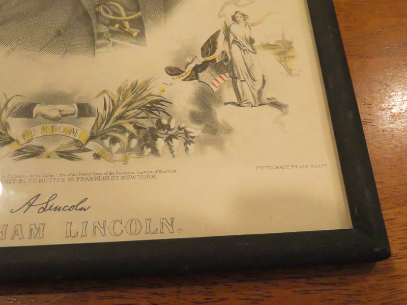 Abraham Lincoln 1864 Colored Engraving by J.C. Buttre after Mathew Brady