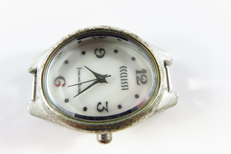 Ecclissi Sterling Silver Wrist Watch Shell Type Dial Quartz Watch No Strap Pitti