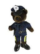 Vintage Police Officer Teddy Bear Plush 11" Stuffed Animal Toy Collectible Uniform Law Enforcement Gift — front view