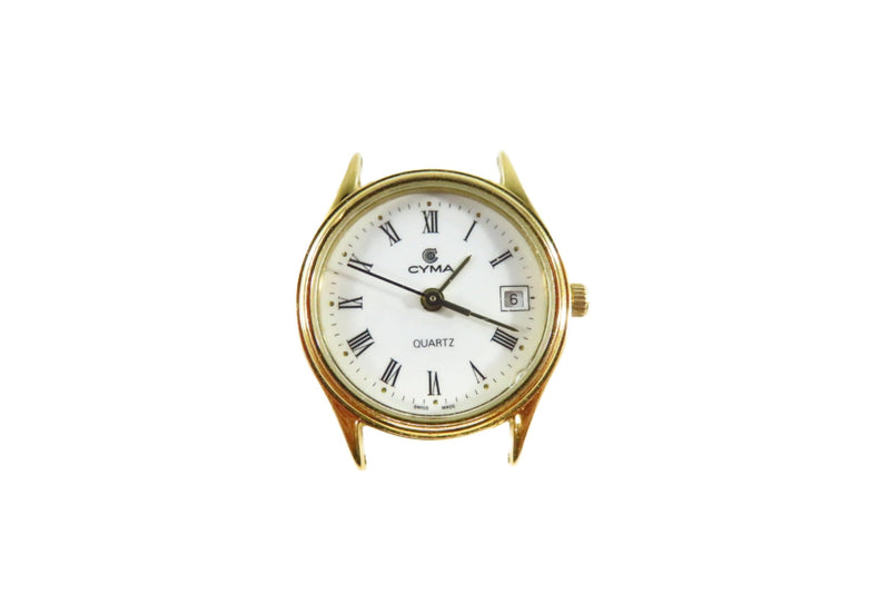 Cyma Analog Quartz Watch Swiss Made Gold Plated Womens Watch For Parts