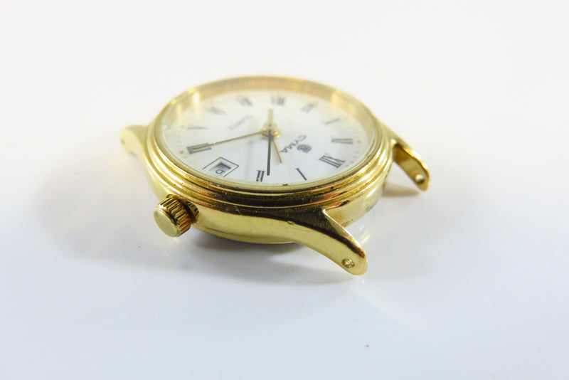 Cyma Analog Quartz Watch Swiss Made Gold Plated Womens Watch For Parts