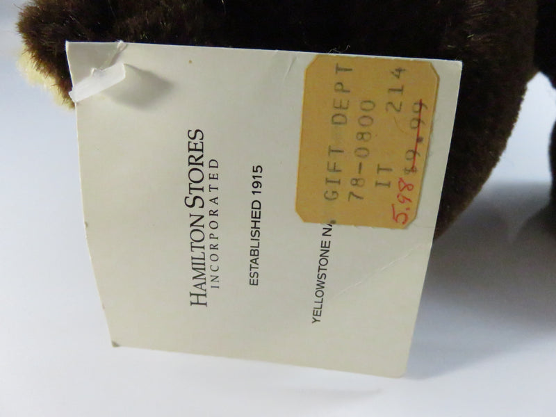 Vintage 1987 Dakin Yellowstone Teddy Bear 7" Plush with Hang Tag Hamilton Stores National Park Souvenir