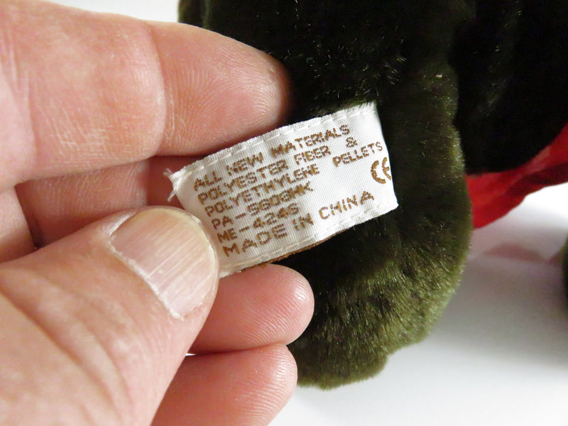 Velvete by Groke Plush Bear 9" with Red Baltimore Museum of Industry Apron Vintage Stuffed Animal